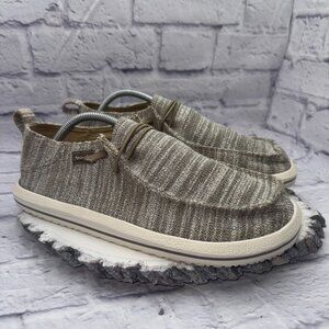 Maui And Sons Shoes Mens 11 Casual Slip On Beach Loafers Flats Brown Knit Fabric